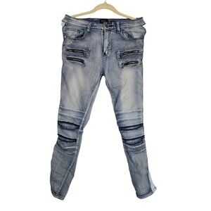 ZCL crust punk acid wash skinny jeans size 32x32
